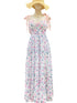 Floral Tie Straps Padded Maxi Dress